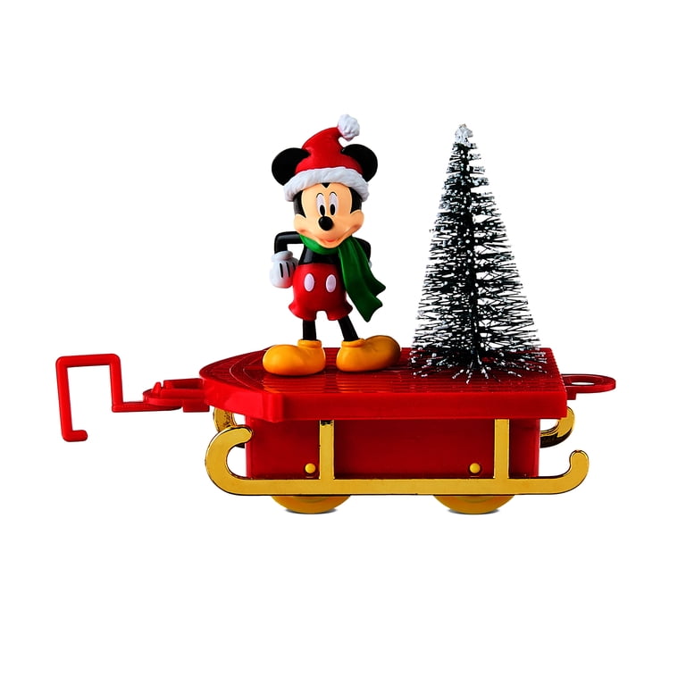 Disney Mickey Mouse Christmas Train Set, 12 Piece, Red Plastic, by