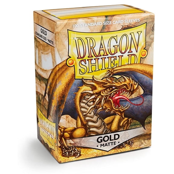 Dragon Shield, Standard size TCG card sleeves, 100ct. Matte Metallic Sleeves - Gold