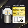 thumbnail image 5 of Ruiandsion 1156 BA15S LED Bulb, Warm White 360 Lumens, for Car Brake Tail and Turn Signal Lights, 6-30V Universal Non-polar, 2-Pack, 5 of 9