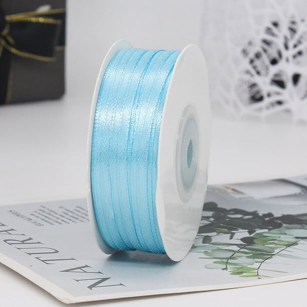 Nvzi Cinta azul cielo para manualidades, 1 rollo de cinta para envolver regalos, cinta de poliéster premium de 6 cm x 9 m, perfecta para manualidades y decoración. Categoría