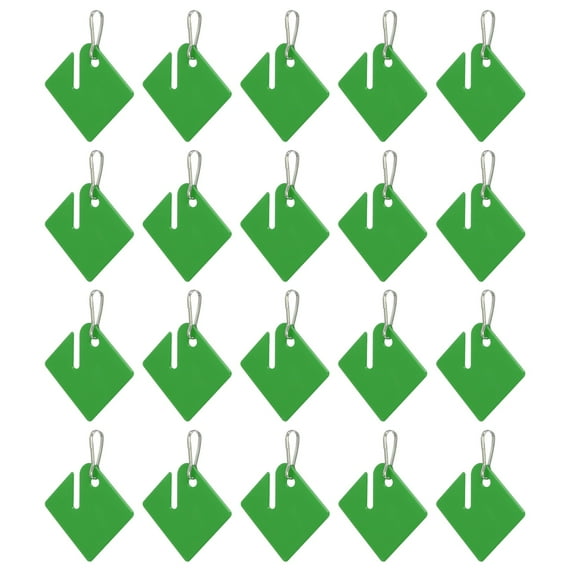 Uxcell Key Tags Plastic Slotted Tags, 30 Pcs Hanging Tags with Metal Snap Hooks for Key Gym Cabinet Bag, White