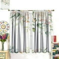 thumbnail image 3 of Floral Leaves Curtains Colorful Flower Watercolor Leaves Nature Rustic Pattern Blackout Print Rod Pocket Window Drapes for Bedroom Living Room 52x84in, 3 of 6
