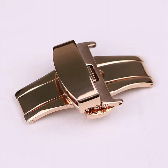Hebilla de reloj de doble presión con hebilla de mariposa dorada, dorada, negra y plateada, de 10 a 22 mm, accesorios para relojes