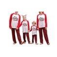 thumbnail image 3 of Christmas Family Pajamas Matching Set, Long Sleeve Letters Print T-shirt with Plaid Pants Sleepwear Loungewear, 3 of 9