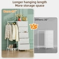 thumbnail image 4 of Eunos White Nightstand with 5 Fabric Drawers and Hanging Rack for Bedroom Living Room, 4 of 7