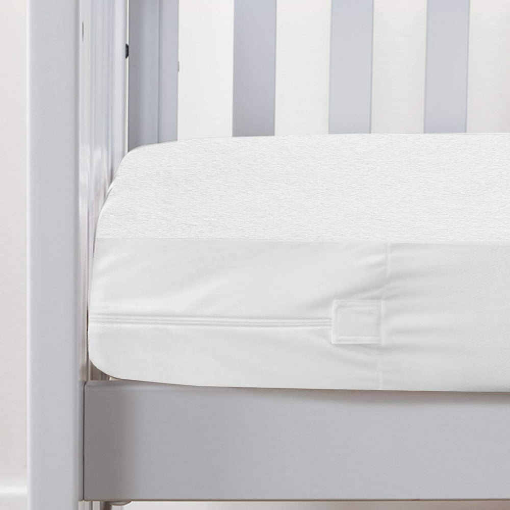 Zippered Crib Mattress Protector with Ultra Soft Cotton Terry Surface, 6Side Waterproof