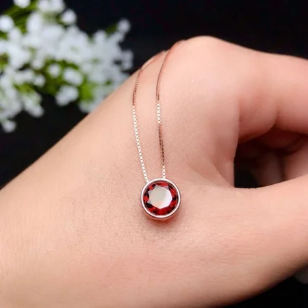 Ruby Gemstone Pendant | Genuine Red Ruby Necklace for Women | Sterling Silver July Birthstone Jewelry Gift gemstone Jewellery