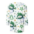 thumbnail image 4 of IROINNID Discount Christmas Shirts for Women Christmas Graphic Printed T-shirt 3/4 Sleeves Pullover Crewneck Casual Tops,Green, 4 of 5