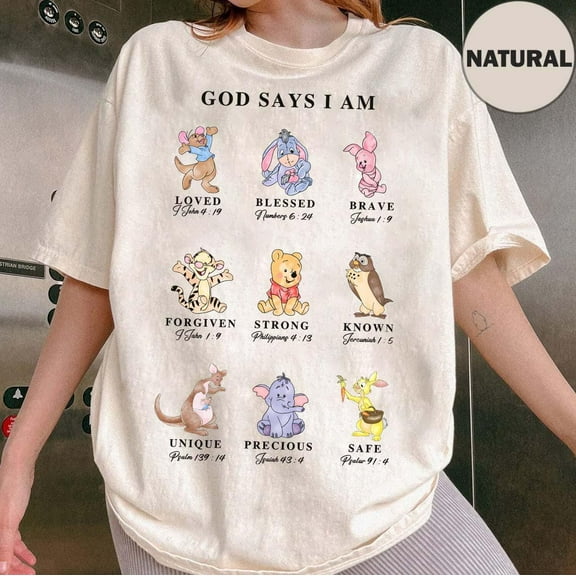 Disney Winnie The Pooh Watercolor Shirt, Disney God Say I Am Pooh Shirt, Christian Bibles Winnie The Pooh Tee, Faith-Based Disney Shirtss-5Xl Shirt