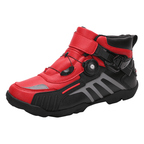 Men's And Women's All-season Motorcycle Riding Boots And Motorcycle Shoes,Black red,46