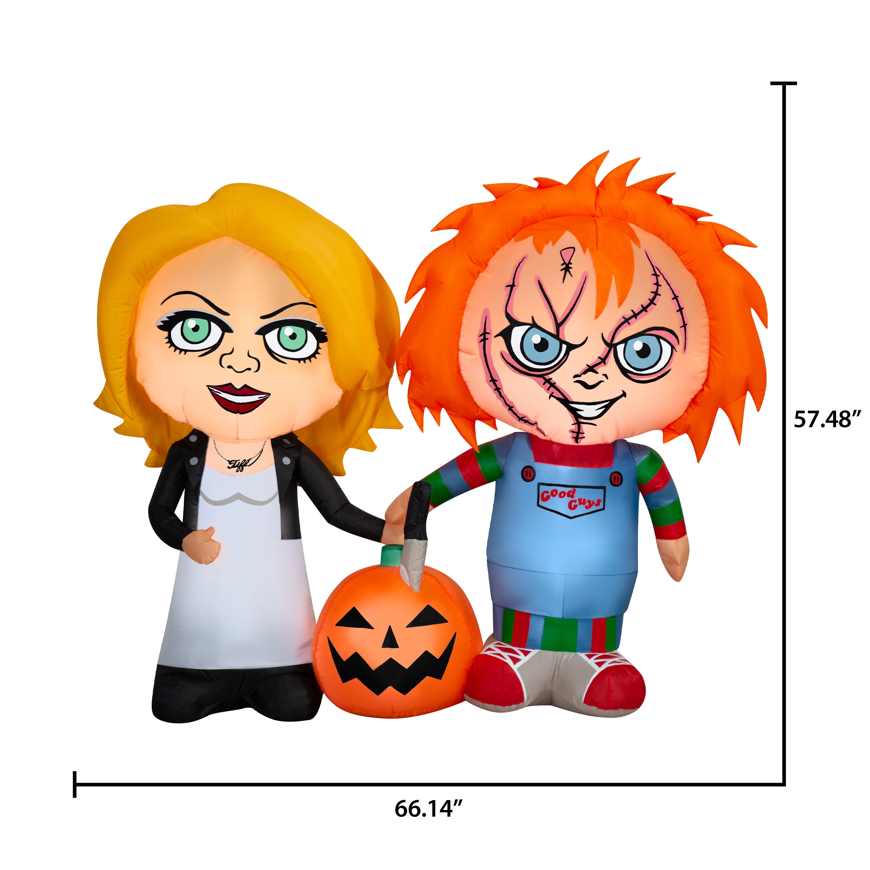 Halloween Airblown Yard Inflatables Chucky and Bride & Pumkin 66.14 in x 19.29 in x 57.48 in 5.09 lb
