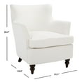 thumbnail image 3 of Safavieh Levin Traditional Wood and Fabric Dining Arm Chairs, White, 3 of 6