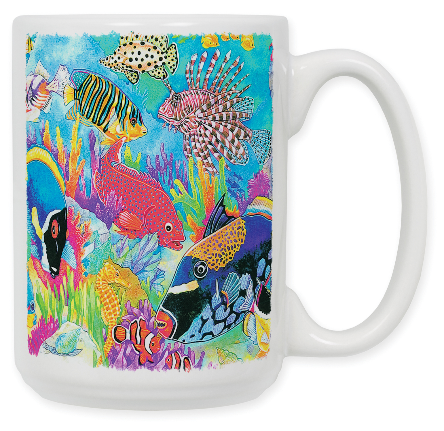 15 Ounce Ceramic Coffee Mug Coral Reef