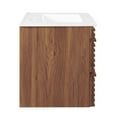 thumbnail image 3 of Render 24" Wall-Mount Bathroom Vanity Walnut White, 3 of 6