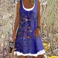 thumbnail image 1 of Women's A-Line Dress Sleeveless Spring Summer Casual Patchwork Print Knee Length Dress Fashion 3D Printing Denim Print DressXXL Gao Jinjia LED, 1 of 2