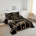 thumbnail image 4 of Erosebridal Sport Bedding King Basketball Comforter Set, Sports Theme Duvet Insert Orange Black Down Comforter, Glowing Gradient Bedding Comforter Sets Soft (Black Reversible), 4 of 5