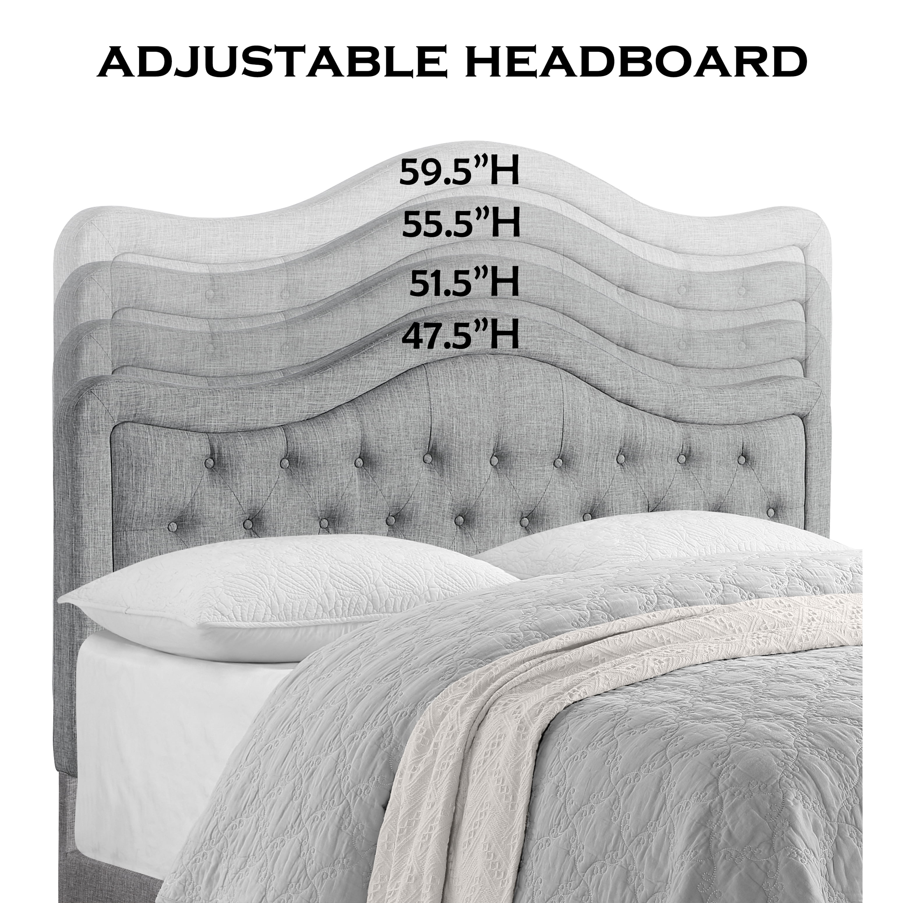 BSHTI Livingroom Modern King Size Platform Bed Frame with Upholstered Headboard and wood slats support for Livingroom, Box Spring Required