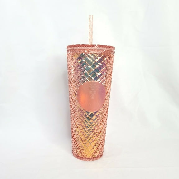 Starbucks Studded Rose Gold Jeweled Coffee Tumbler Cold Cup Venti 24 oz