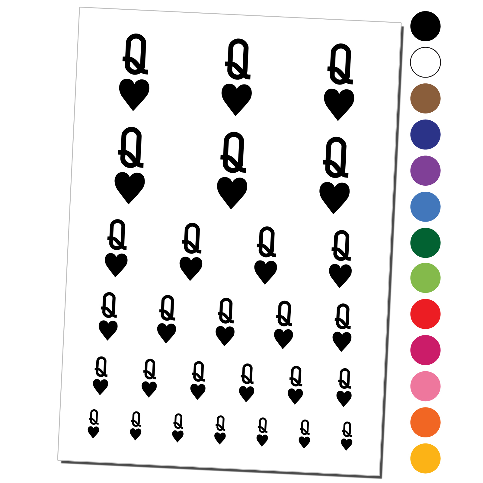 Queen Of Hearts Card Suit Water Resistant Temporary Tattoo Set Fake Queen Of Hearts Card Suit Water Resistant Temporary Tattoo Set Fake