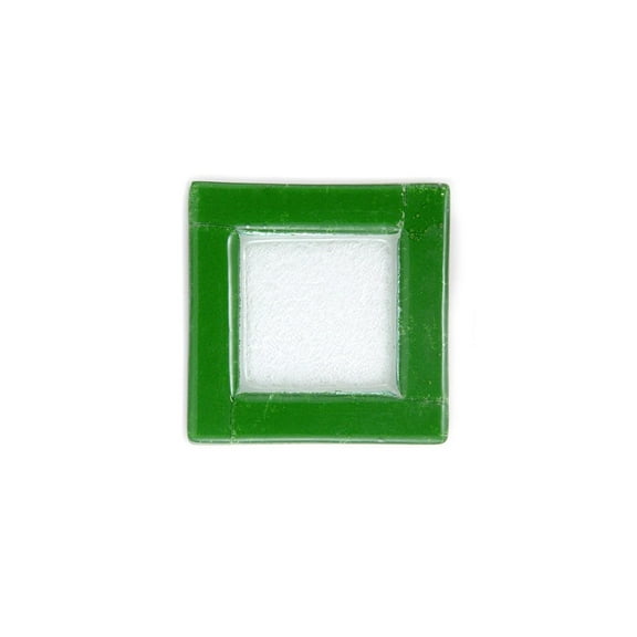 Turgla Fusion Glass Dinnerware 6" x 6" Square Green Glass Plate, Set of 12 (02-032-15GRNCLR)