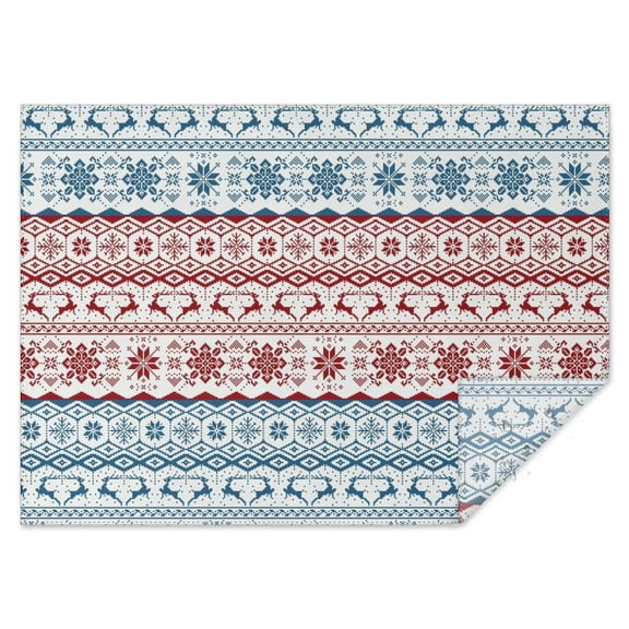 Vintage Red and White Rectangle Tablecloth 60x84 Inch, Flowers Boho Water Resistant Vinyl Washable Seasonal Table Cover for Christmas Holiday Party Picnic Dinner Decor