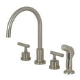thumbnail image 2 of Kingston Brass Manhattan Double Handle Widespread Kitchen Faucet with Non-Metallic Sprayer, 2 of 4