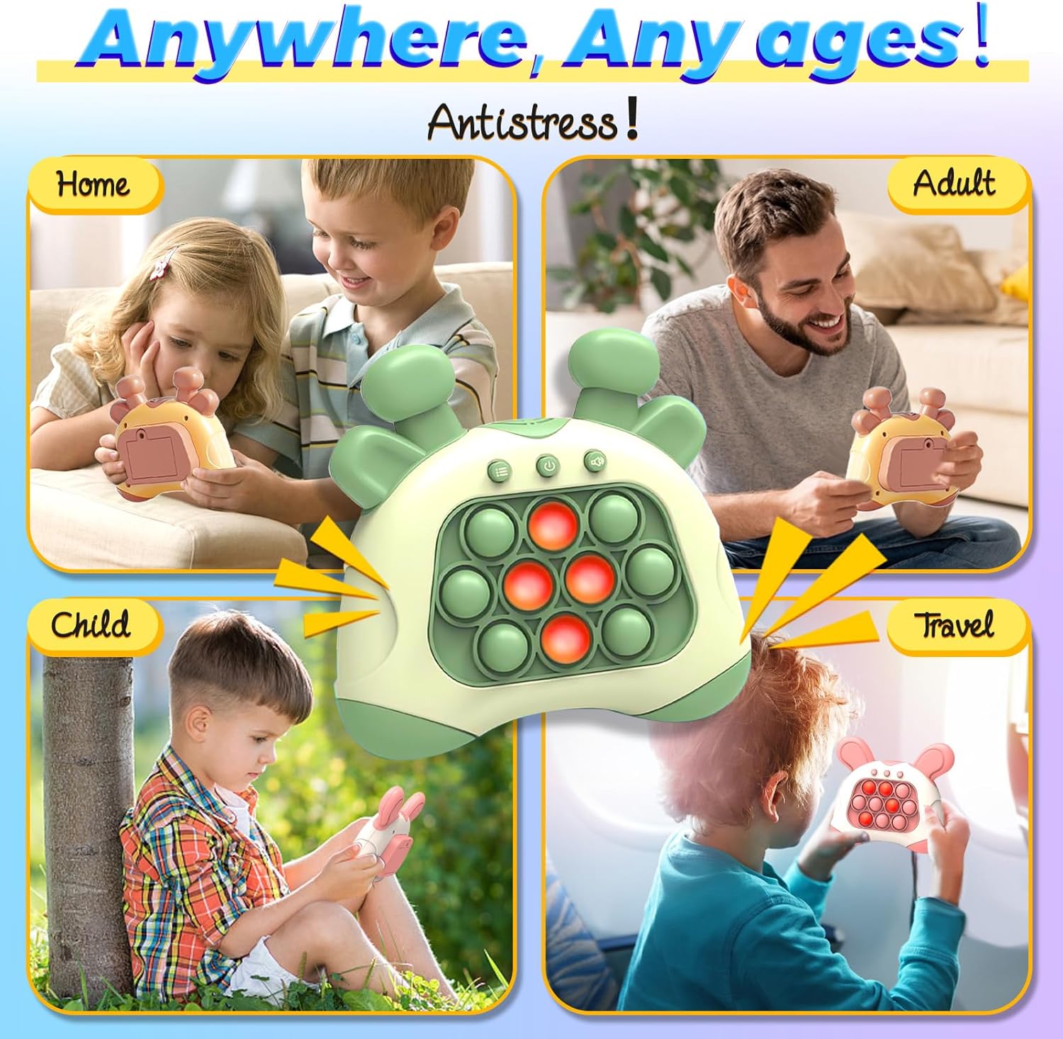 Console De Jeu Portable Enfant 5 Modes - Pop It électronique, 999 Niveaux, LED RGB, Sans écran, Pour 3-8 Ans - 2
