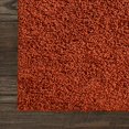 thumbnail image 4 of Unique Loom Solo Solid Shag Collection Modern Plush Terracotta Area Rug (5' 0 x 8' 0), 4 of 6
