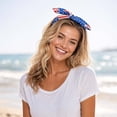 thumbnail image 3 of American Flag Bow Headband, USA Star Stripes Knotted Hair Band for 4th of July Independence Day Patriotic Party Women Accessories, 3 of 5