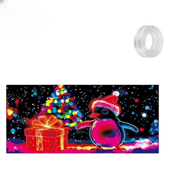 Decoraciones navideñas, adornos navideños, regalos navideños Fondo de cubierta de puerta de garaje fluorescente navideño de poliéster
