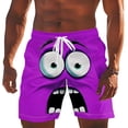 thumbnail image 3 of Mens Swim Trunks Board Shorts Funny Cartoon Face Print Swimming Trunks Quick Dry Beach Shorts Casual Summer Short, 3 of 3
