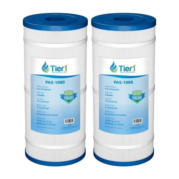 Tier1 Pool & Spa Filter Cartridge 2-pk | Replacement for Hayward CX580XRE, Filbur FC-1225, Unicel C-7483, Pleatco PA81 and More | 81 sq ft Pleated Fabric Filter