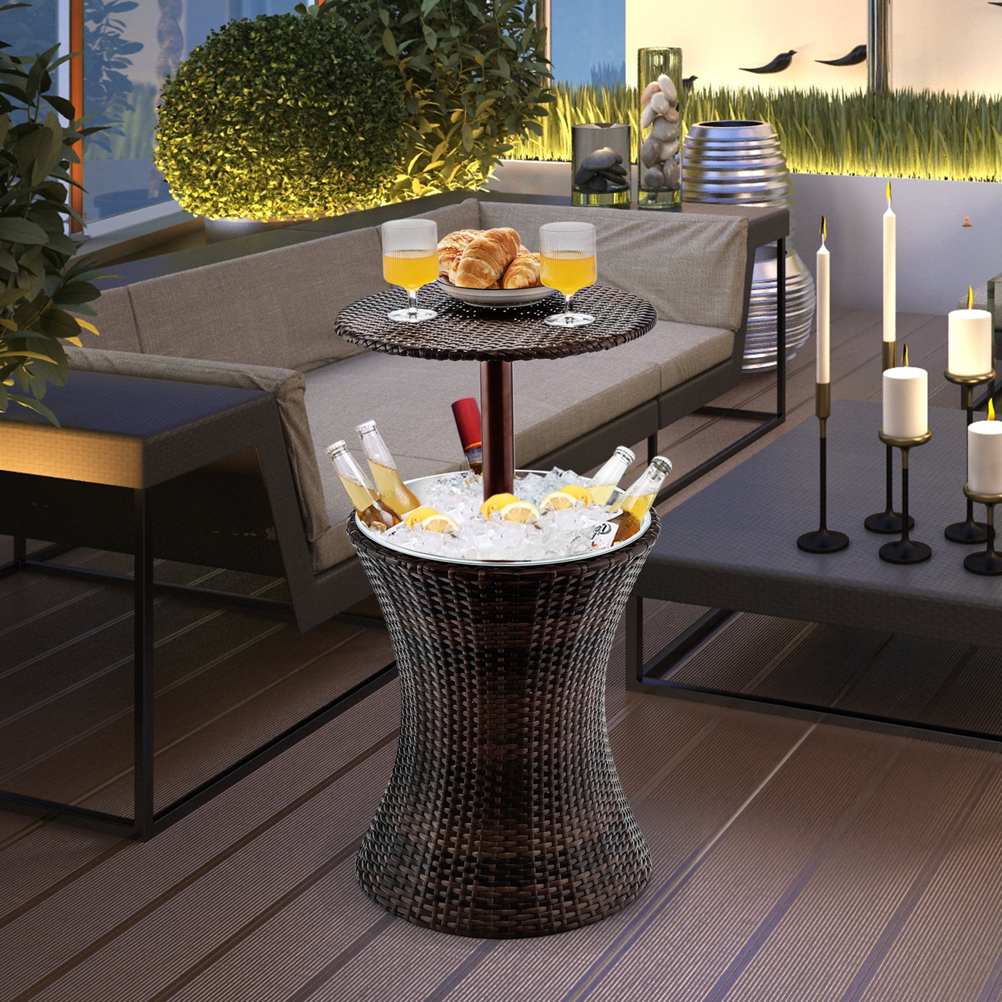 Garden Outdoor Rattan 3-in-1 party table Pacific Style UK Cool Bar Ice Cooler 