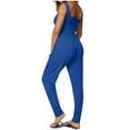 thumbnail image 5 of pstuiky Womens Jumpsuits Dressy, Solid Color Casual Long Outfits for Vacation Comfy Rompers for Women Dressy Blue L, 5 of 9