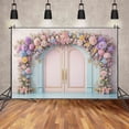 thumbnail image 2 of Arch Flowers Birthday Photo Studio Background Door Frame Portrait Photography Backdrop Custom Floral Back Drop, 2 of 8