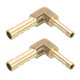 thumbnail image 1 of Conector de codo en ángulo recto de latón de 2 paquetes, adaptador de latón de 1/4"x3/16" ID, accesorios de manguera de aire, reductor para conectar agua, combustible, aire, mangueras de aceite, 1 of 7