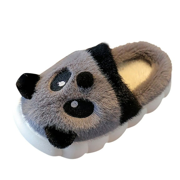 XXWXYD Baby Closed-Toe Plush Slippers Winter Warm Fuzzy House Shoes Soft 𝖥oam Sole Non-Slip Padded Indoor 𝖢ozy Footwear for Kids Toddlers