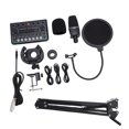 thumbnail image 1 of Condenser Mic Live Sound Card Kit, RGB Light ABS Podcast Microphone Bundle Excellent Sound 1200mAh  for Streaming, 1 of 7