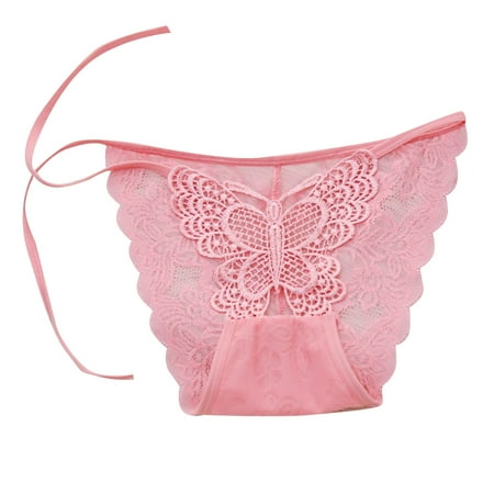 

GWAABD Women Underpants Women Panties Butterfly Embroidered Panties Transparent Laceless Panties Low Waist Panties