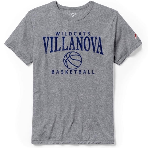 Men's League Collegiate Wear Heather Gray Villanova Wildcats Basketball Stack Victory Falls Tri-Blend T-Shirt