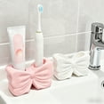 thumbnail image 1 of Bowayaoa Bow Shaped Toothbrush Holder, Bathroom Storage Rack for Countertop, Resin Organizer for Sink, Multi-Slot Brush Stand, Cute Home Accessory, 1 of 7