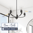 thumbnail image 5 of Prominence Home Fairendale Matte Black 5-Light Chandelier with Clear Glass, 5 of 14