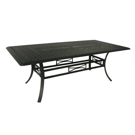 84 Jet Black Rectangular Aluminum Outdoor Patio Dining Table W