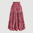 thumbnail image 4 of Abomasnow Maxi Skirts for Women 2025 Summer Fashion Boho Floral Printed Tiered Long Skirt Drawstring Elastic Waist A Line Flowy Pleated Skirts, 4 of 4