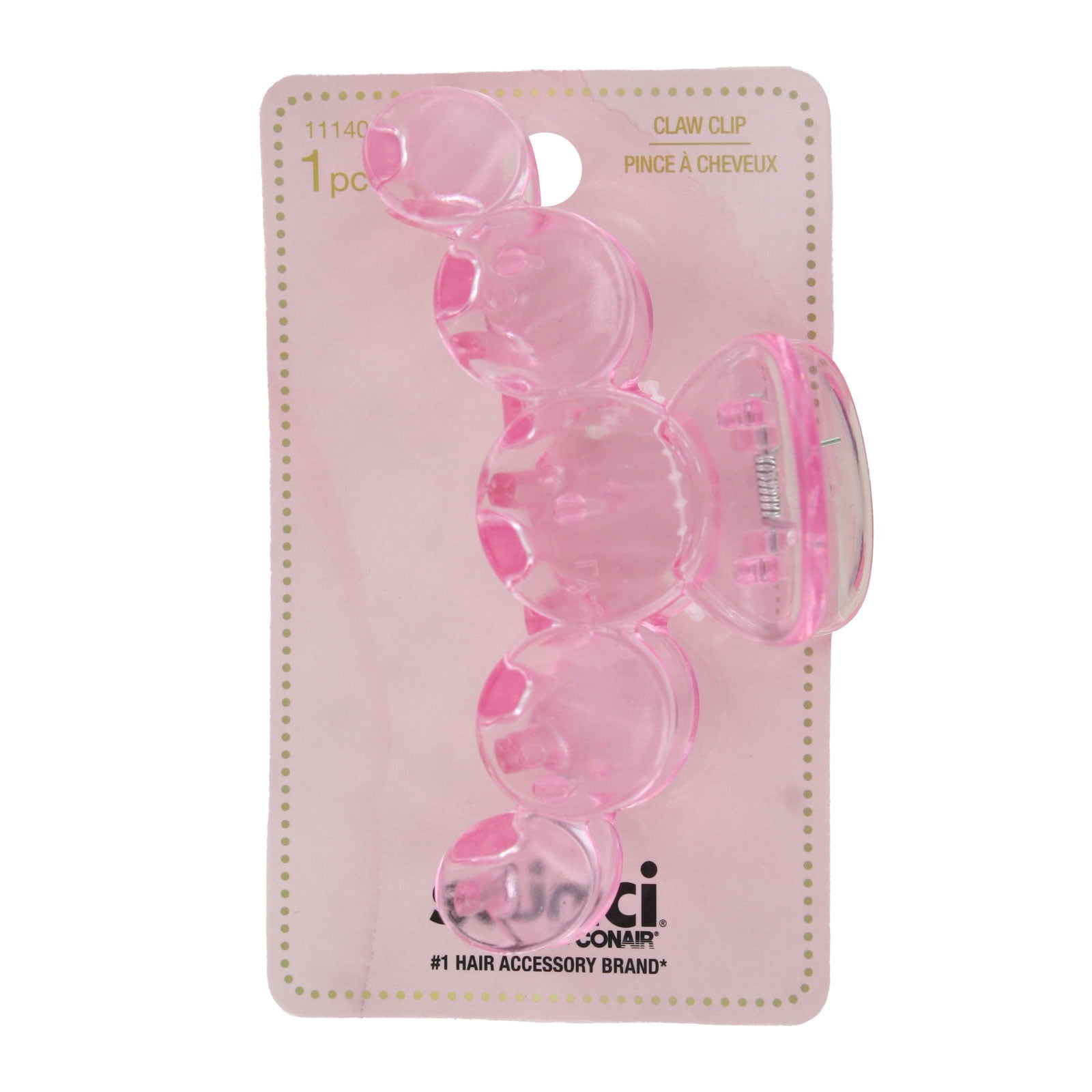 (4 pack) Scunci Claw Hair Clips for Women Elegant Round Design Hair Accessories for All Hair Types (Colors May Vary: Pink or Tortoiseshell)