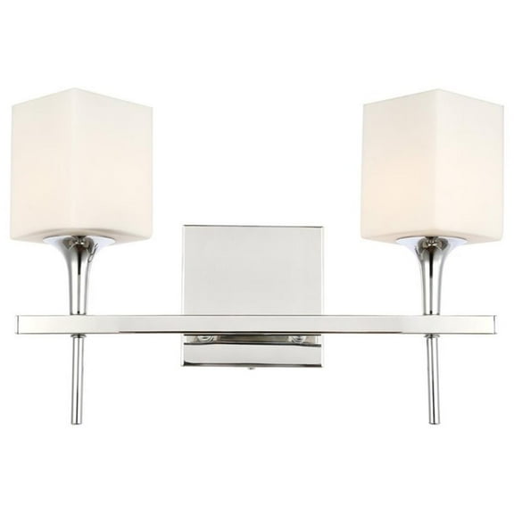 Woodbridge Lighting Chelsea 2Lt Glass Bath Light in Chrome/Opal