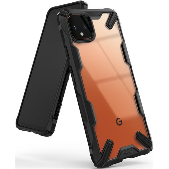 Ringke Fusion-X Case Compatible with Google Pixel 4 XL, Transparent Hard Back Shockproof Advanced Bumper Cover - Black