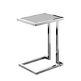 thumbnail image 2 of Inspired Home Noelani End Table Hight Gloss Lacquer Finish Top Polished Stainless Steel Base, Light Grey/Chrome, 2 of 9