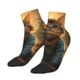 thumbnail image 3 of Salouo Sunflower Meditating Cat Pattern Unisex Middle Tube Socks,Middle-Finger Knee High Socks Over The Calf Tube Stocking Crew Stockings for Women and Men Tube Socks, 3 of 8