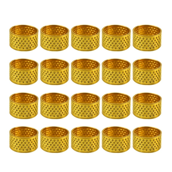 OUNONA 20pcs Sewing Thimble Finger Protector Shield Skid Resistance Thicken DIY Tools Golden